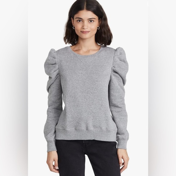 Cynthia Rowley Tops - CYNTHIA ROWLEY  SWEATSHIRT Puff Sleeve Lightweight Pullover Gray Size XL